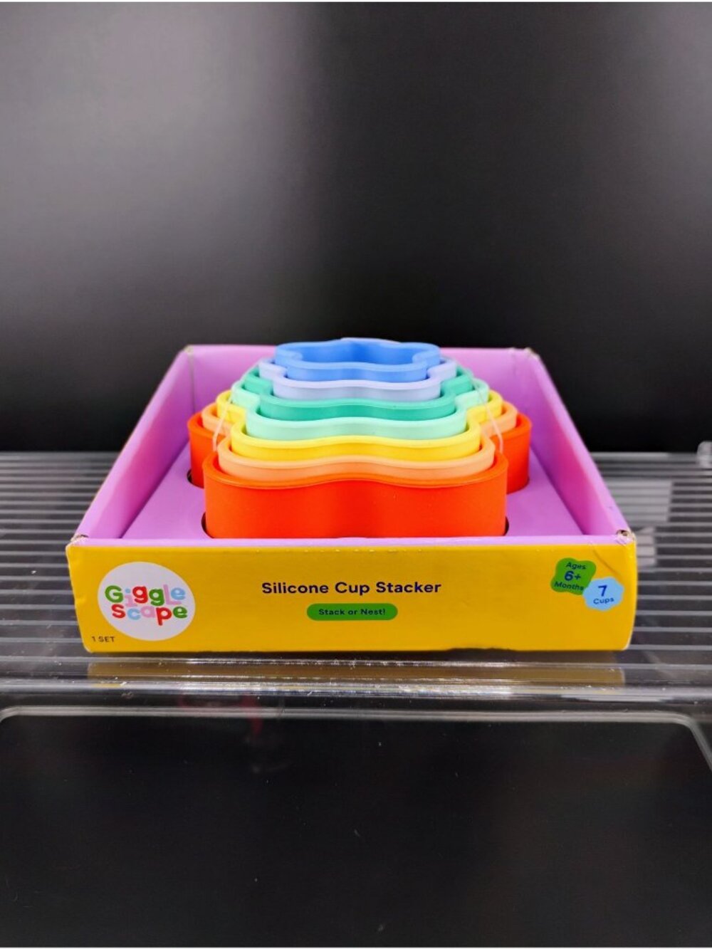 Gigglescape Silicone Cup Stacker Rainbow Kids Toy 6M+